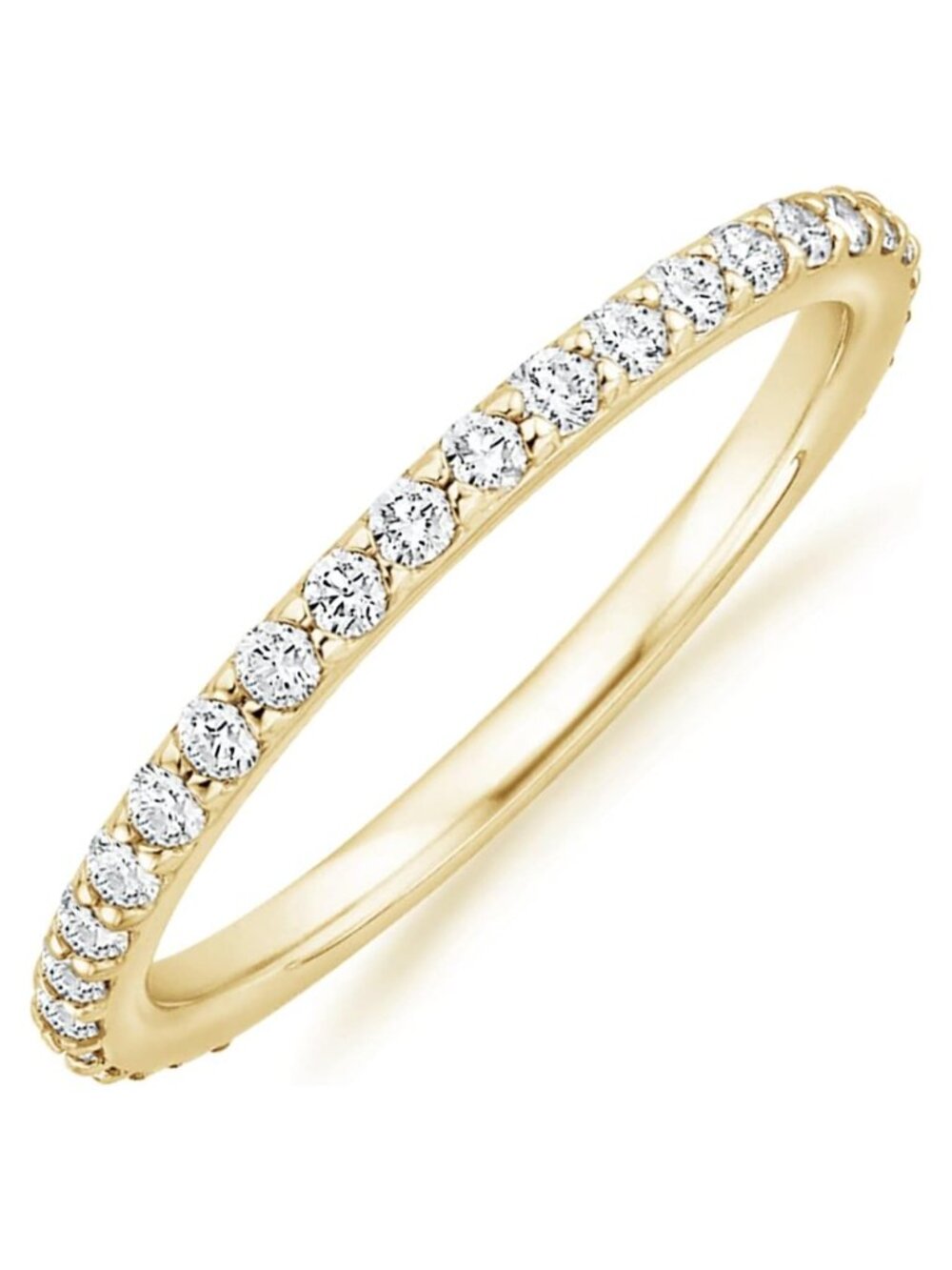 14K Gold Plated Eternity Ring Stackable Cubic Zirconia Wedding Band